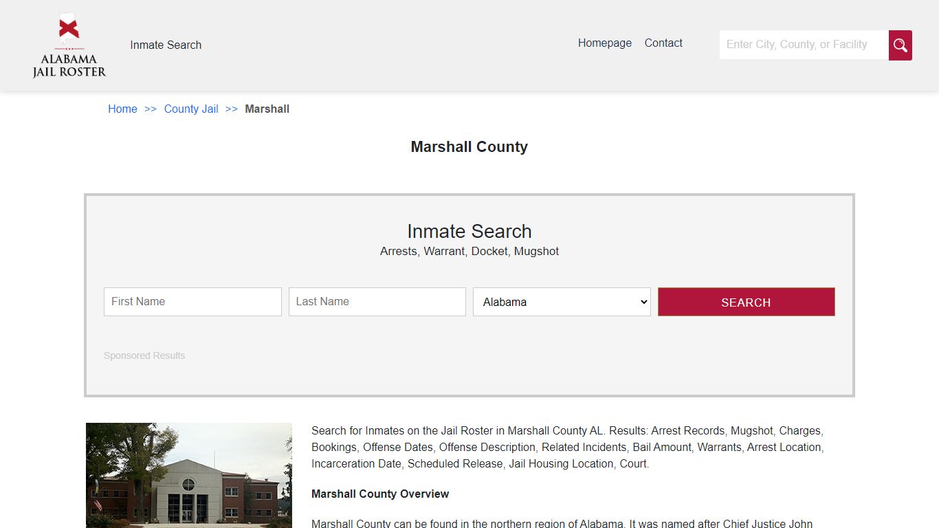Marshall County | Alabama Jail Inmate Search